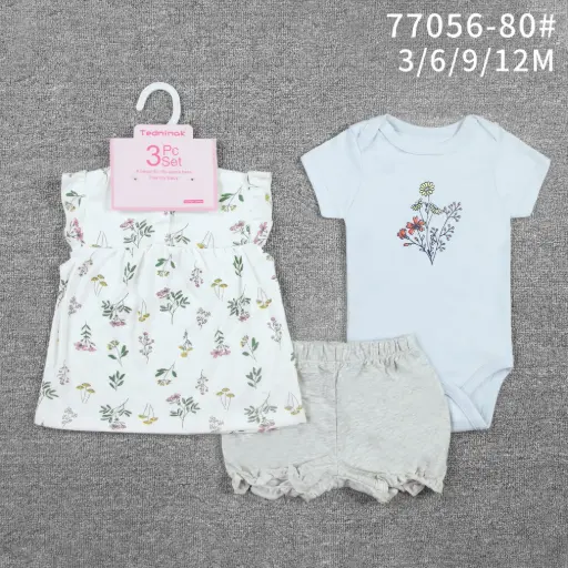 [77056-80] Set 3pc Niña blu: Tedmimak