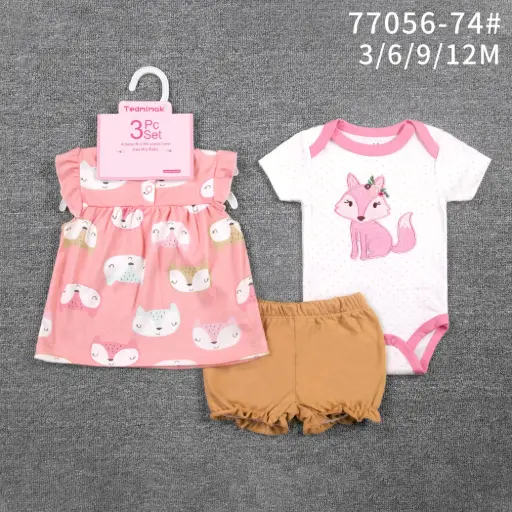[77056-74] Set 3pc Niña blu: Tedmimak